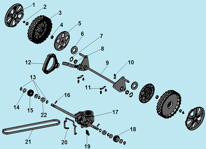4 КОЛЕСА - РЕМЕНЬ Газонокосилка CHAMPION LM4840